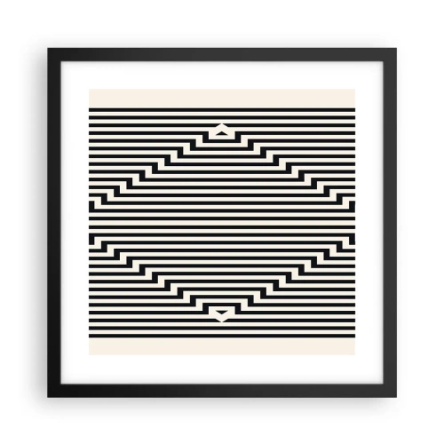 Poster in cornice nera - Illusione geometrica - 40x40 cm