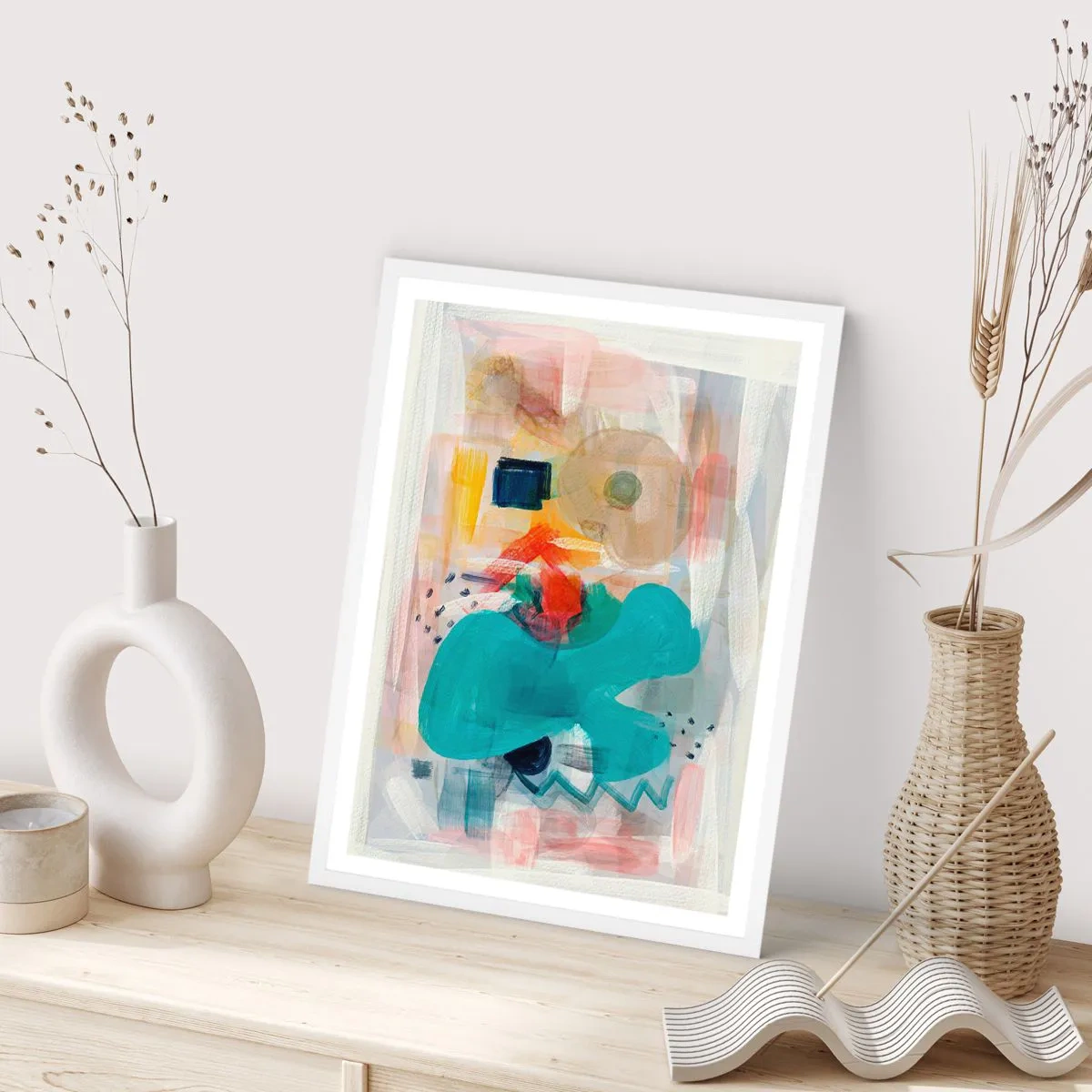 Poster in cornice bianca - Il gioco dei colori - 50x70 cm