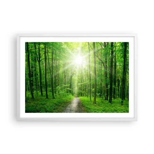 Poster in cornice bianca - Cattedrale verde - 70x50 cm