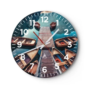 Orologio da parete - Orologio in Vetro - Aspetto sul molo - 30x30 cm