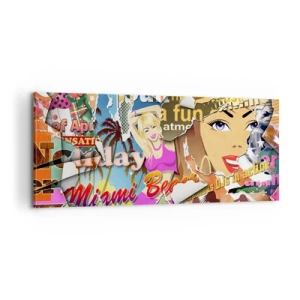 Quadro su tela - Stampe su Tela - Retrospettiva di vacanza - 100x40 cm