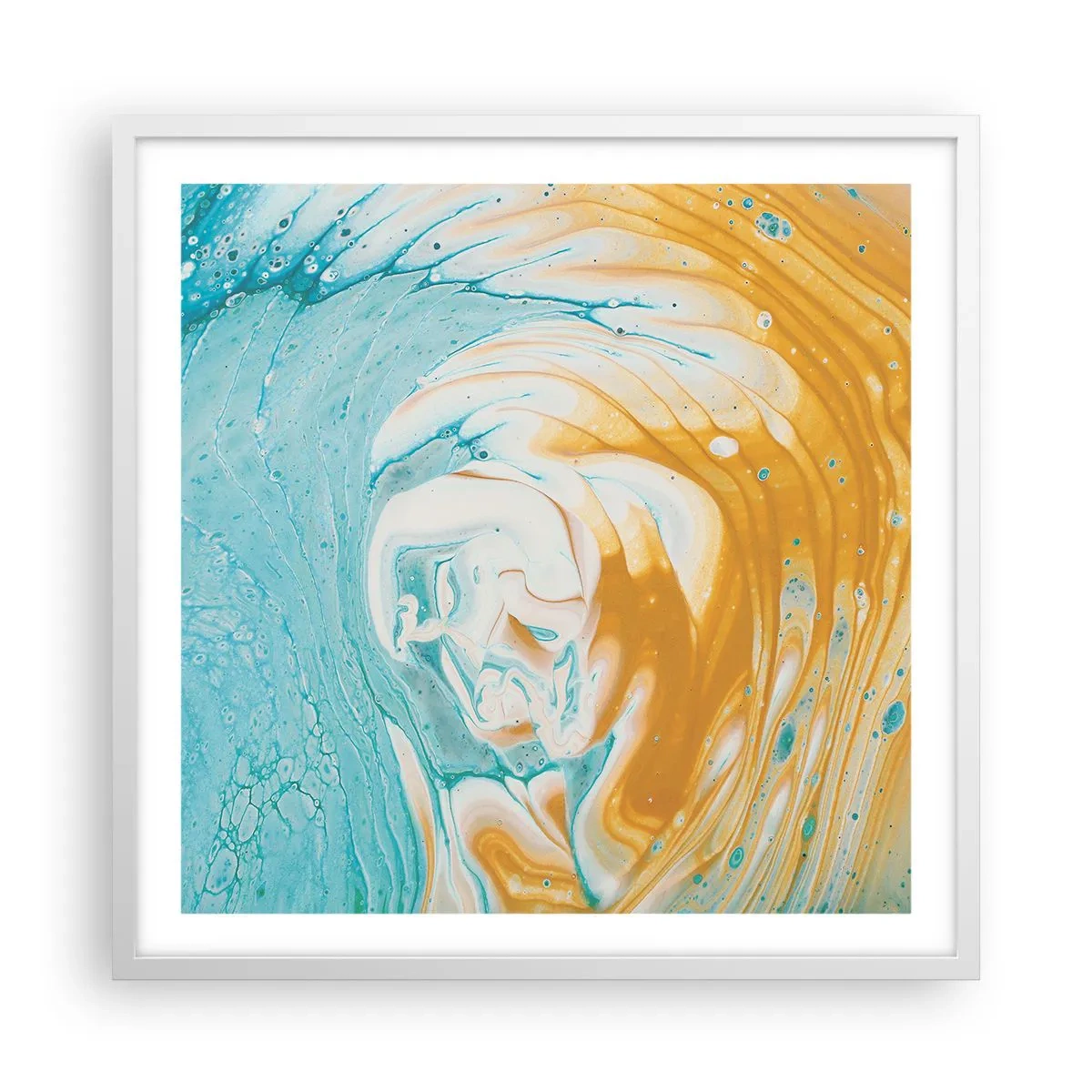 Poster in cornice bianca - Vortice pastello - 60x60 cm