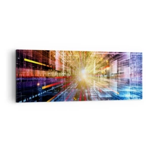 Quadro su tela - Stampe su Tela - Luci dinamiche in un corridoio futuristico - 140x50cm - Corridoio di luce - Decorazione murale moderna per soggiorno e camera da letto ARTTOR