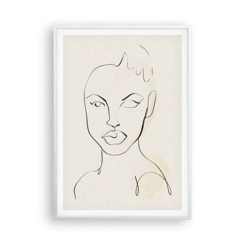 Poster in cornice bianca - Profilo di sensualità - 70x100 cm