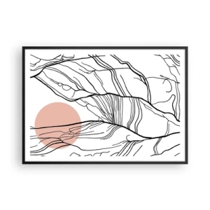 Poster in cornice nera - Linee minimaliste con accenti geometrici - 100x70cm - Nella rete dei rami - Decorazione murale moderna per soggiorno e camera da letto ARTTOR