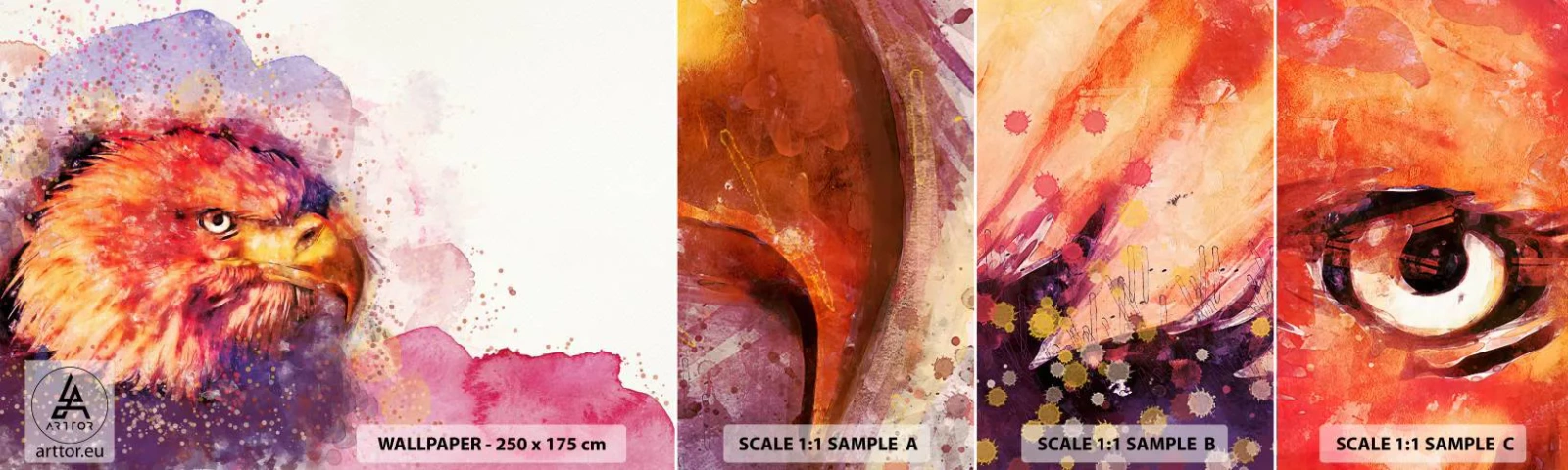 Campione Di Fotomurale Standard Eco - Non vuoi sapere quello che penso - Astrazione, Uccello, Aquila - 100x30 cm