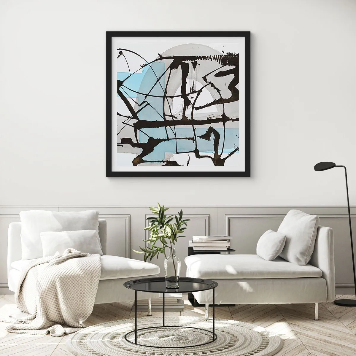 Poster in cornice nera - Blu nonostante tutto - 50x50 cm