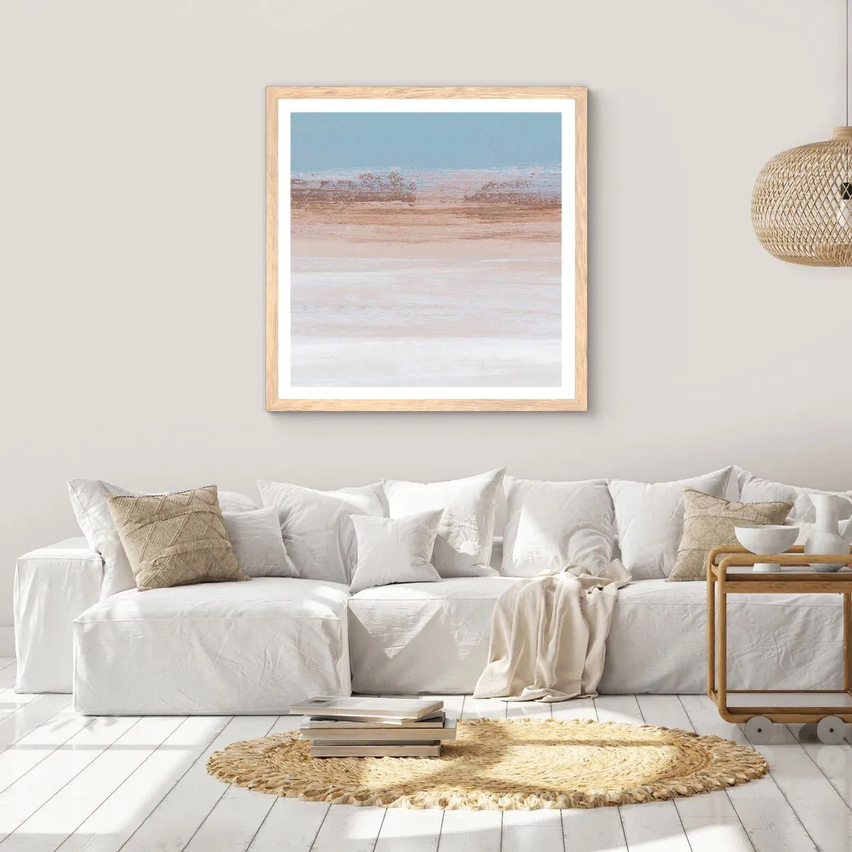 Poster in cornice rovere chiaro - Paesaggio incerto - 50x50 cm