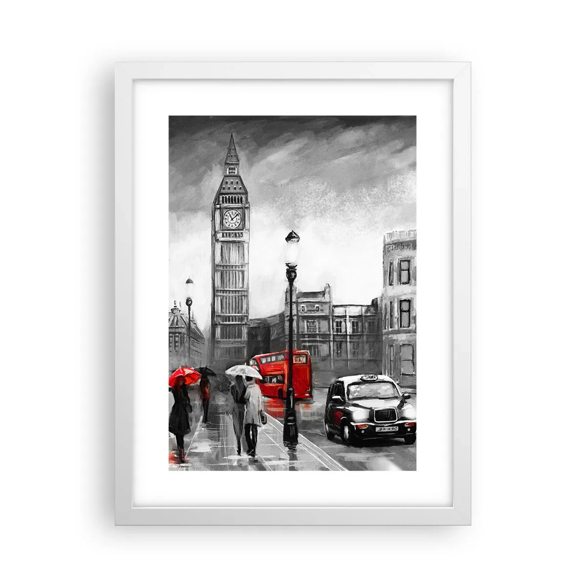 Poster in cornice bianca - Una città per niente grigia - 30x40 cm