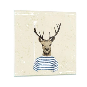 Quadro su vetro - Mi piacciono le camicie a righe! - 70x70 cm