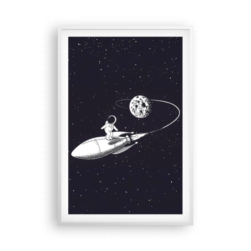 Poster in cornice bianca - Surfista spaziale - 61x91 cm
