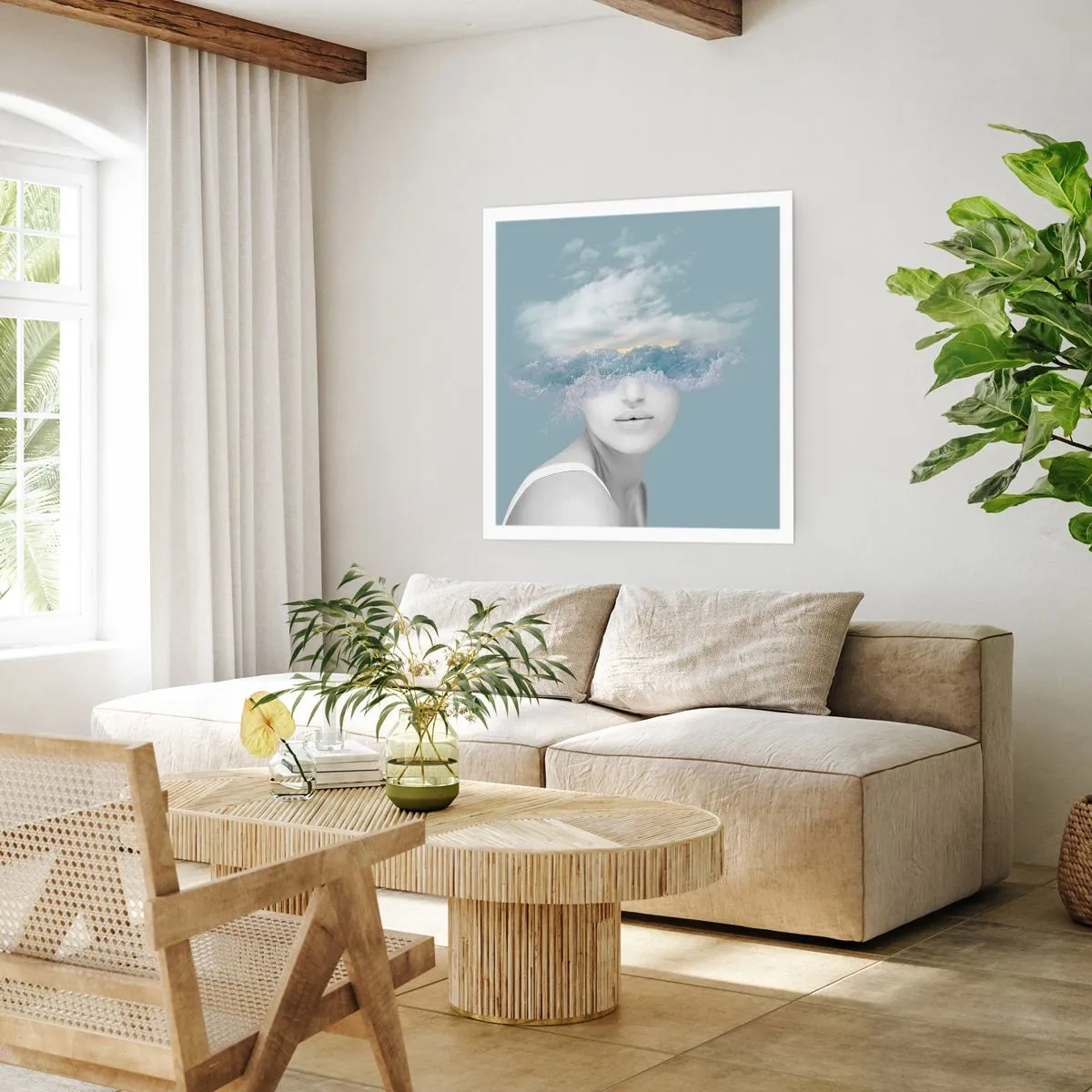 Poster - Con la testa tra le nuvole - 40x40 cm