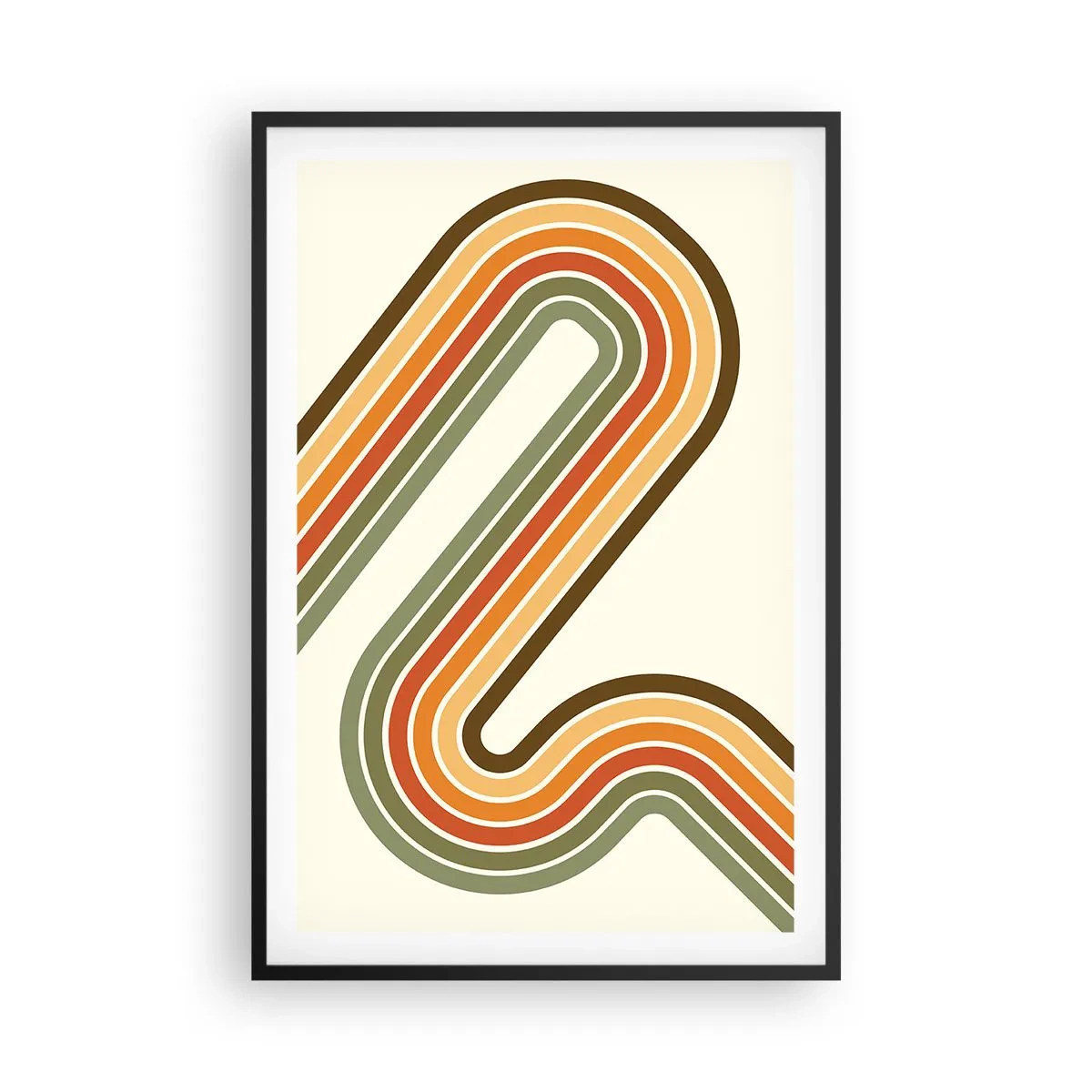 Poster in cornice nera - Zig zag fino alla meta - 61x91 cm