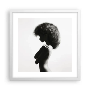 Poster in cornice bianca - Come un fiore su un gambo snello - 40x40 cm