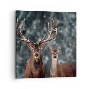 Quadro su tela - Stampe su Tela - Il re della foresta con la consorte - 70x70 cm