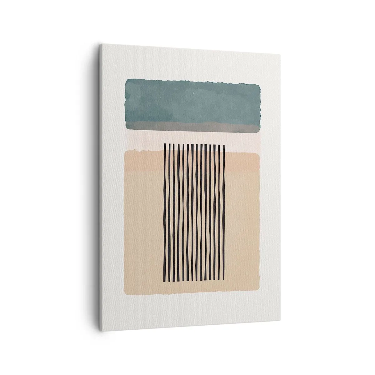 Quadro su tela - Stampe su Tela - Forme geometriche minimaliste nelle tonalità del beige e del verde - 50x70cm - Tutto a posto - Decorazione murale moderna per soggiorno e camera da letto ARTTOR