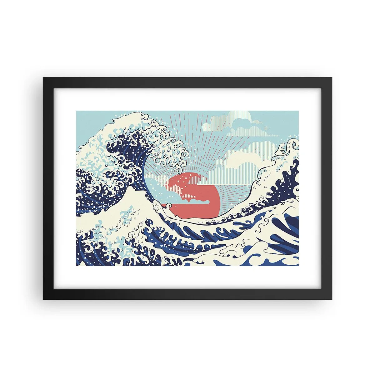 Poster in cornice nera - Di ispirazione giapponese - 40x30 cm