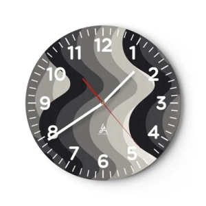 Orologio da parete - Orologio in Vetro - Un'onda dopo l'altra - 30x30 cm