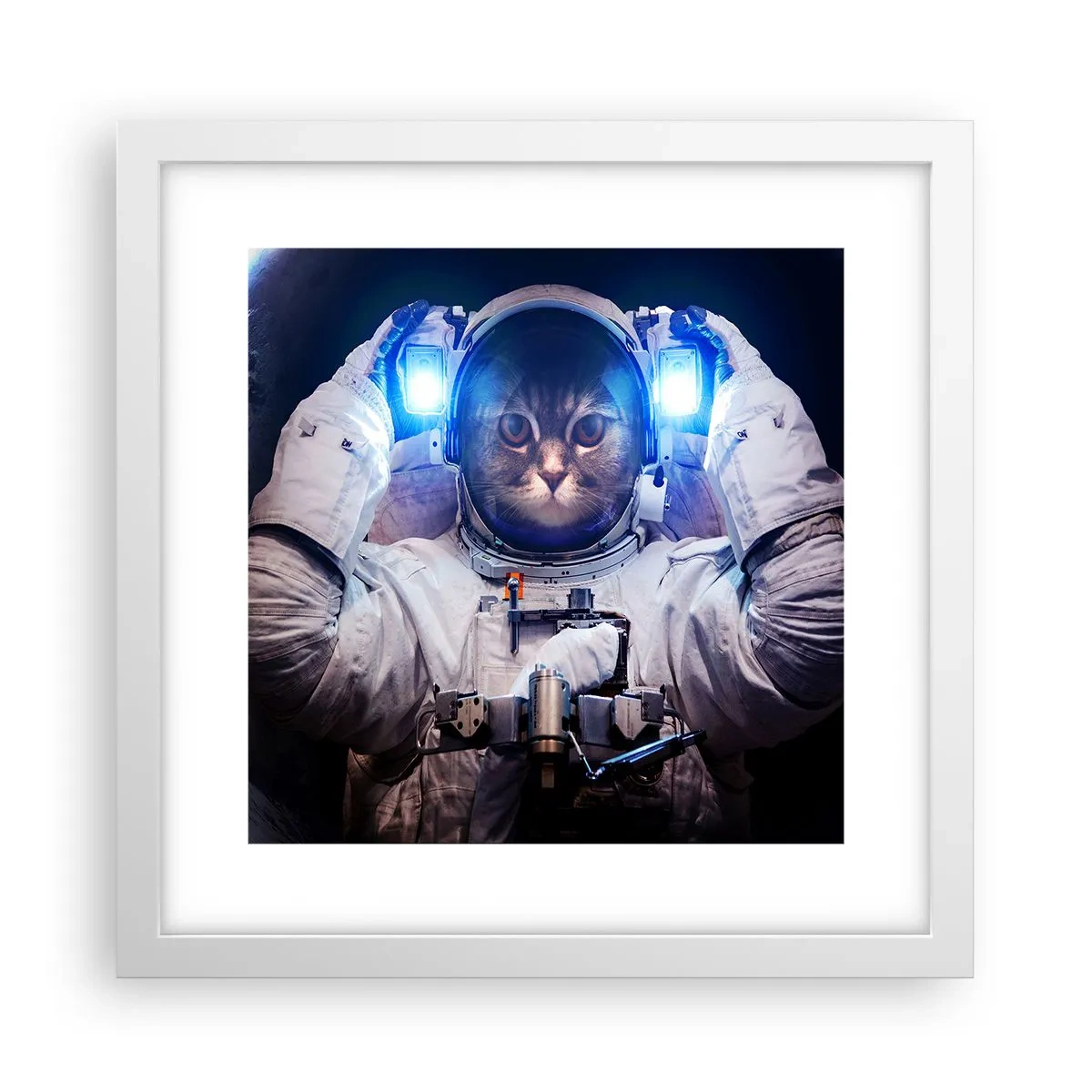 Poster in cornice bianca - Houston, avete un problema - 30x30 cm