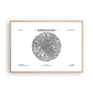 Poster in cornice rovere chiaro - Anatomia di Birmingham - 100x70 cm