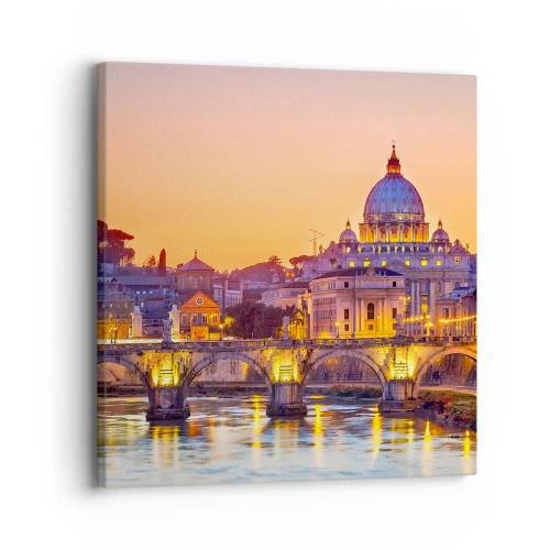 Quadro su tela - Stampe su Tela - Tramonto sulla Città Eterna - 30x30 cm
