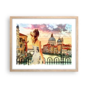 Poster in cornice rovere chiaro - Se un'avventura allora solo a... - 50x40 cm
