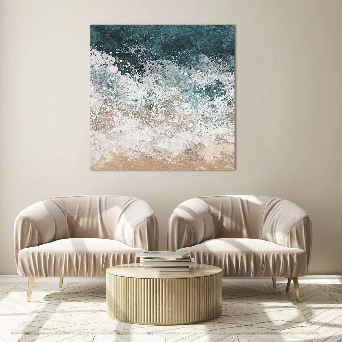 Quadro su vetro - Storie di mare - 40x40 cm
