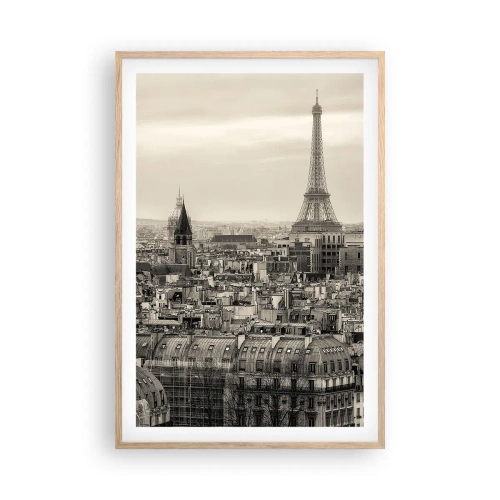 Poster in cornice rovere chiaro - Sui tetti di Parigi - 61x91 cm