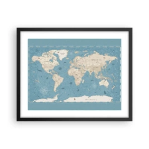 Poster in cornice nera - Il mondo a portata di mano - 50x40 cm