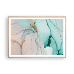 Poster in cornice rovere chiaro - Danza di forme e colori - 100x70 cm