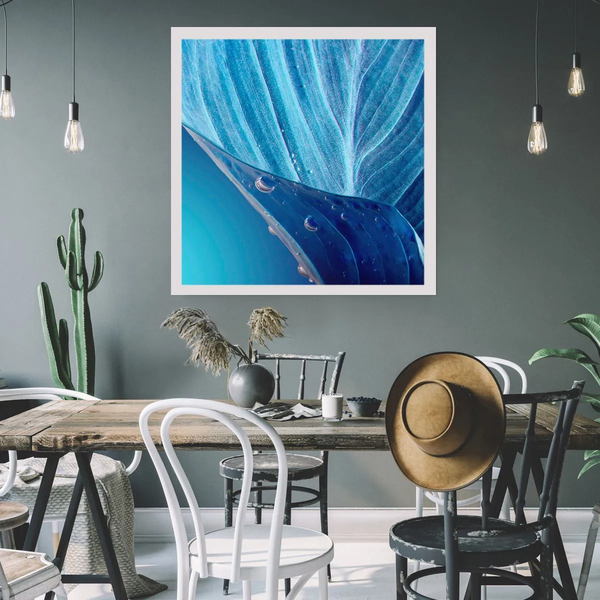 Poster - Gocce di blu nascoste - 50x50 cm