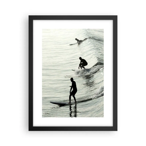 Poster in cornice nera - Onde all'incontro - 30x40 cm