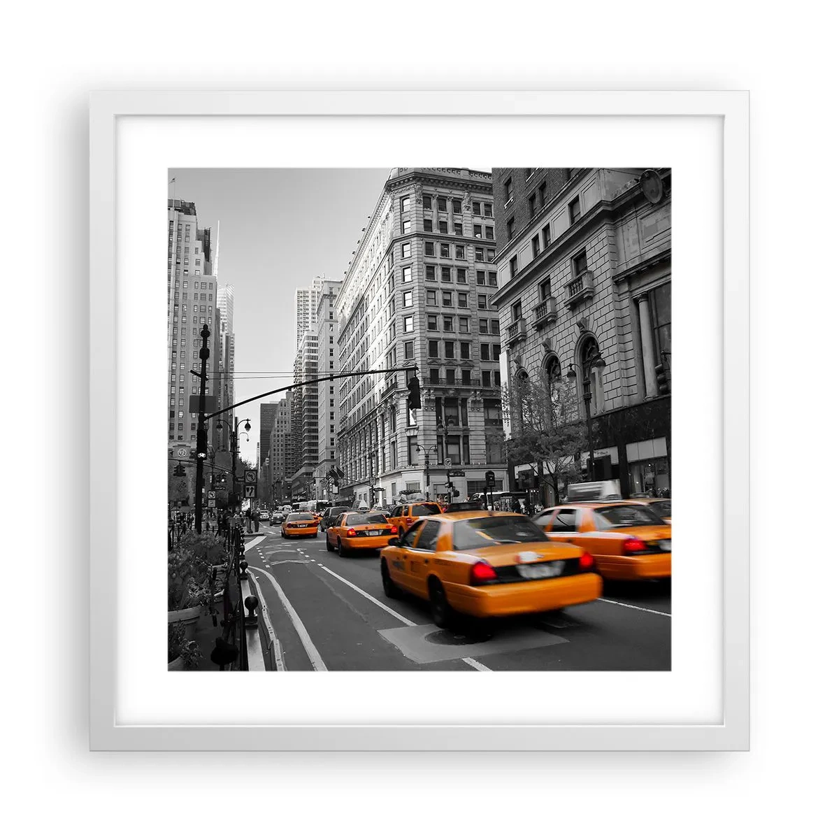 Poster in cornice bianca - Il sole della grande città - 40x40 cm