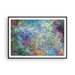 Poster in cornice nera - Composizione astratta con linee e texture multicolori - 100x70cm - Non è cosi semplice - Decorazione murale moderna per soggiorno e camera da letto ARTTOR