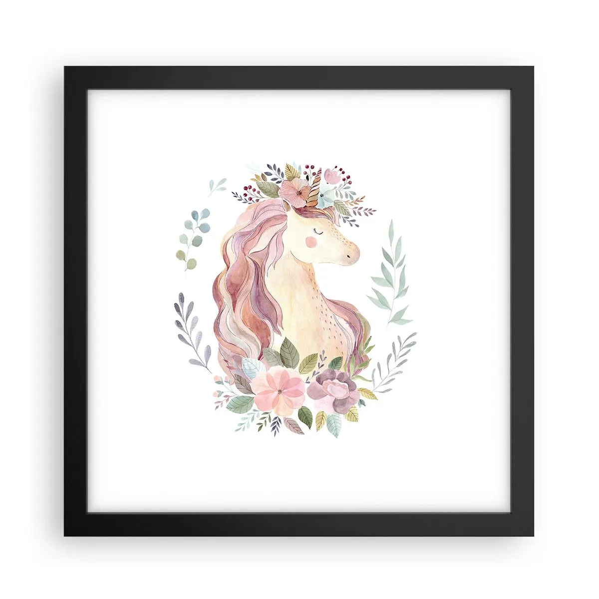 Poster in cornice nera - Invito nel mondo delle favole - 30x30 cm