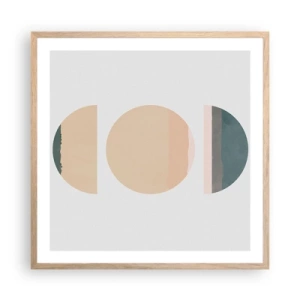 Poster in cornice rovere chiaro - Un cerchio dopo l'altro - 60x60 cm