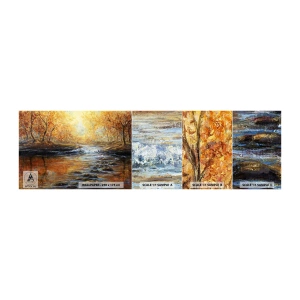 Campione di Fotomurale Adesivo Deluxe Sticker - Ruscello d'oro - Paesaggio, ruscello di montagna, foresta - 100x30 cm