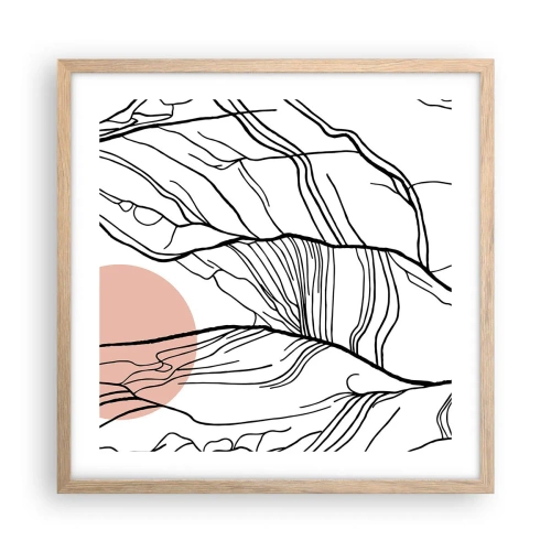 Poster in cornice rovere chiaro - Nella rete dei rami - 50x50 cm