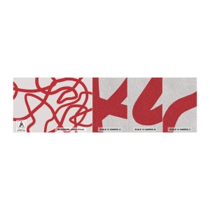 Campione di Fotomurale Premium Sand - Rosso su bianco - Minimalismo, Pezzo, Linee - 100x30 cm