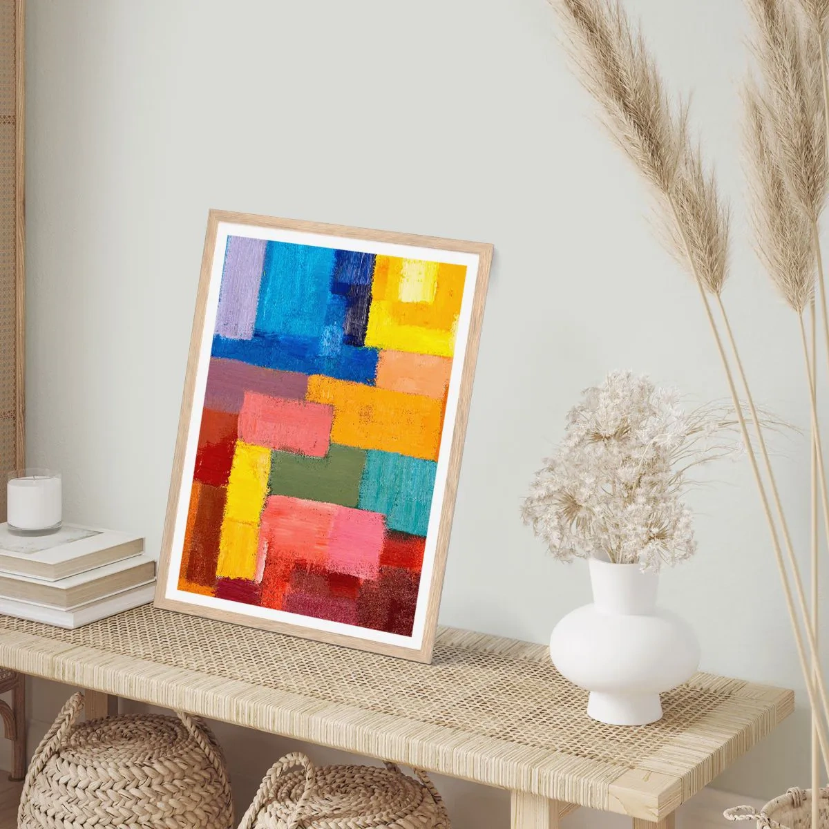 Poster in cornice rovere chiaro - Ognuno diverso, tutti colorati - 30x40 cm