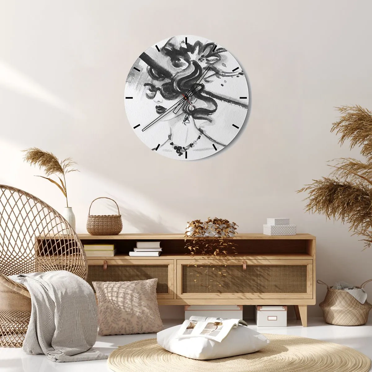 Orologio da parete - Orologio in Vetro - Donna di carattere - 40x40 cm