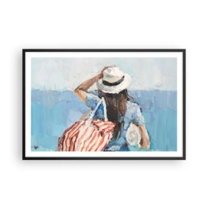 Poster in cornice nera - Benvenuti in vacanza - 91x61 cm