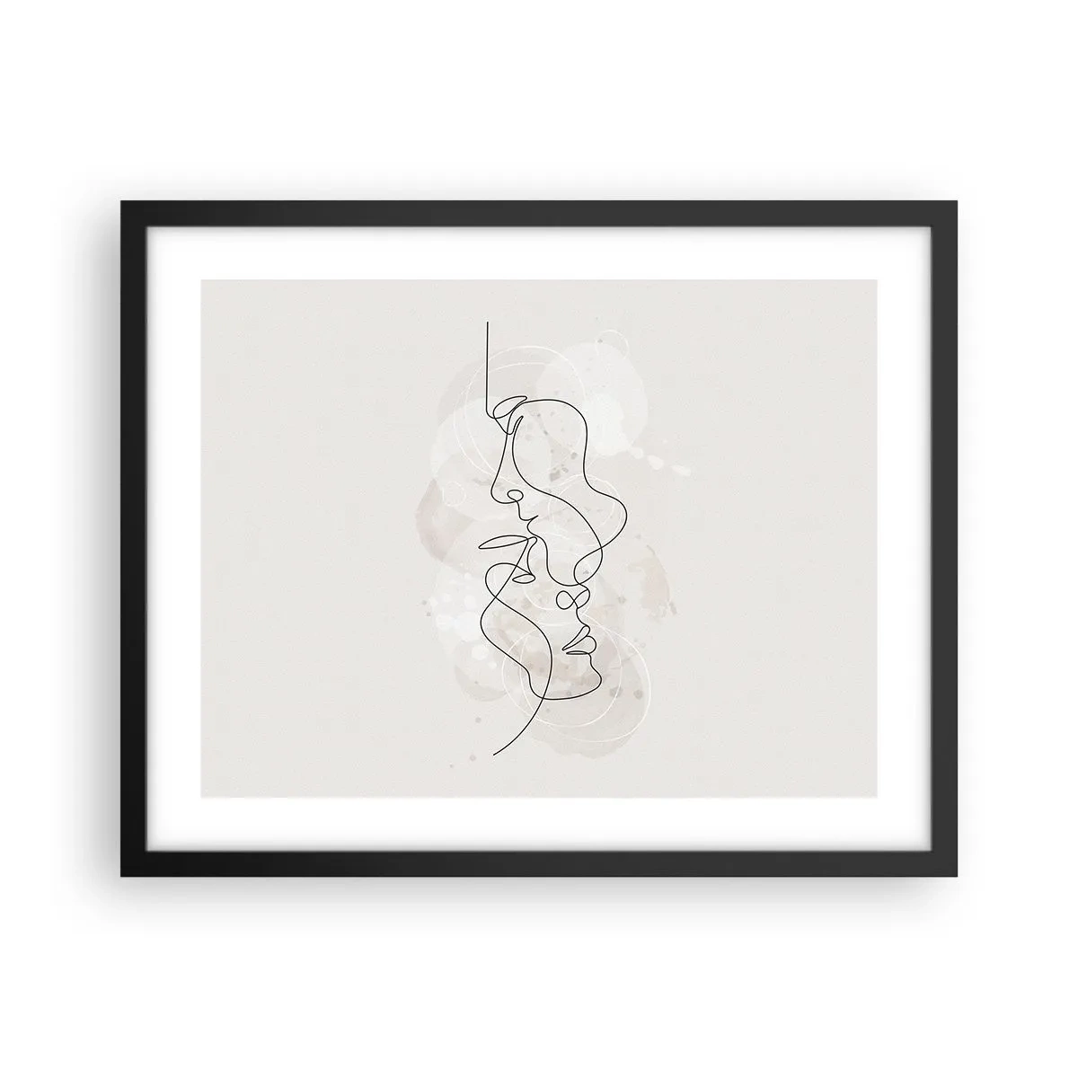 Poster in cornice nera - Intrecciati in un abbraccio - 50x40 cm