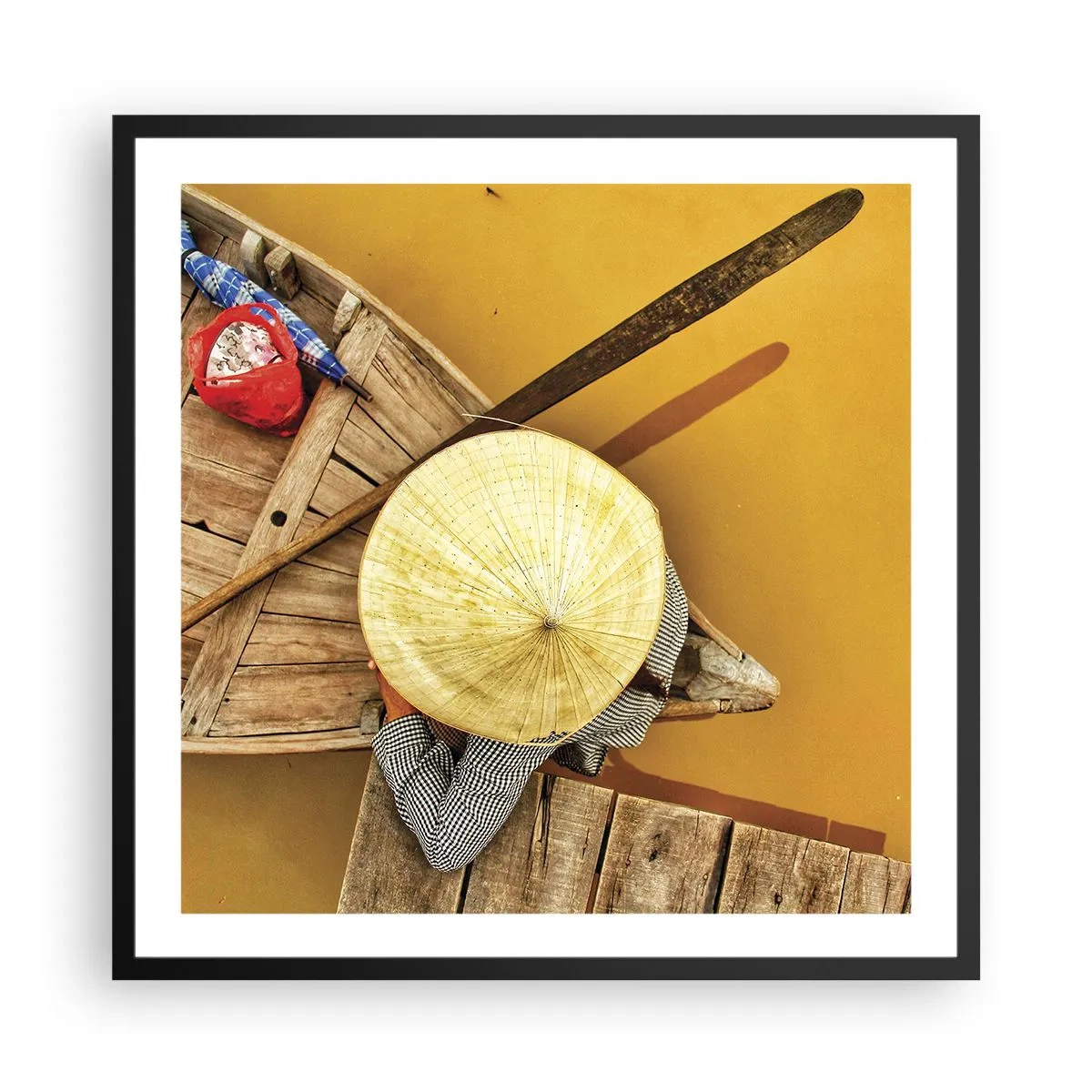 Poster in cornice nera - Vita sul Fiume Giallo - 60x60 cm