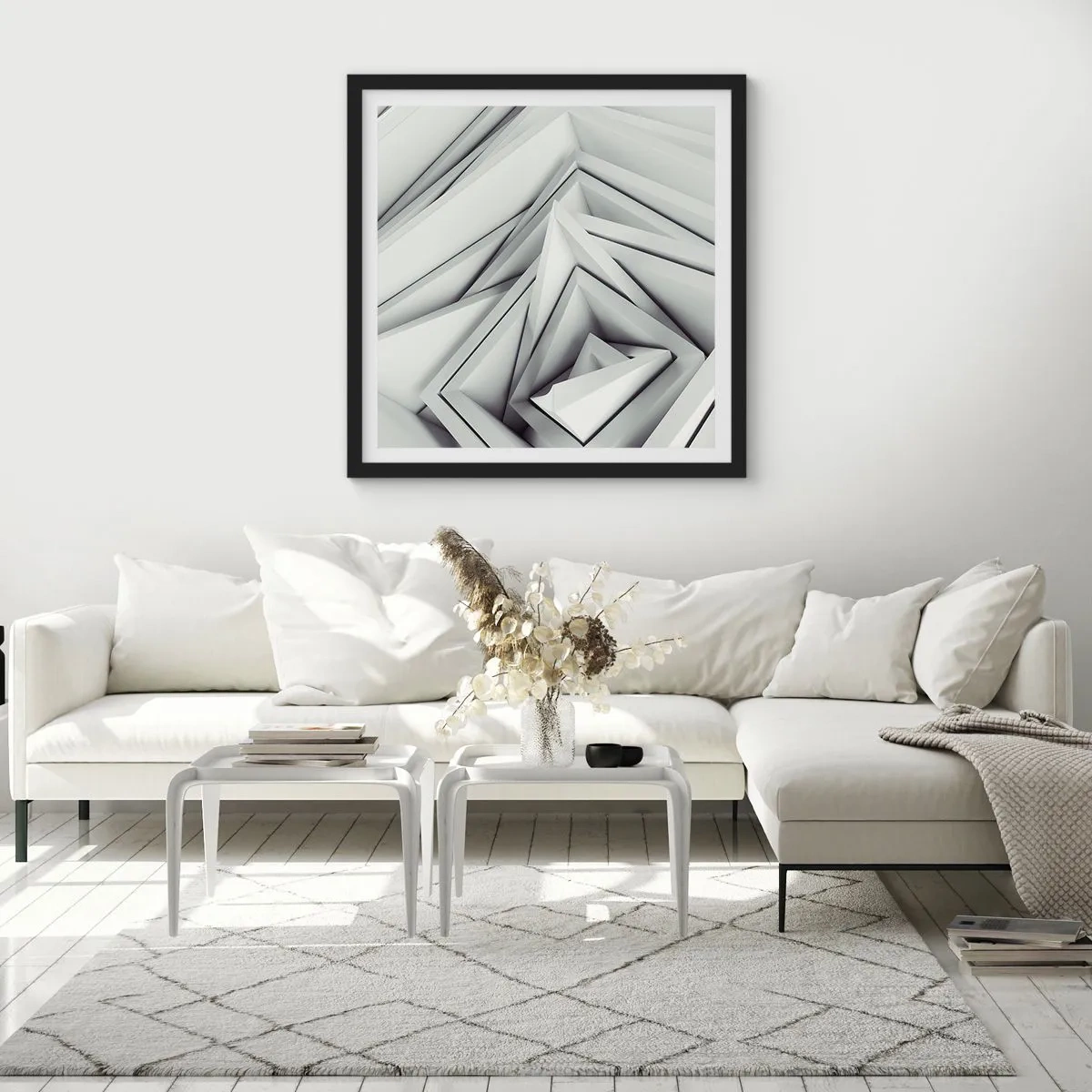 Poster in cornice nera - Germogli spigolosi - 50x50 cm