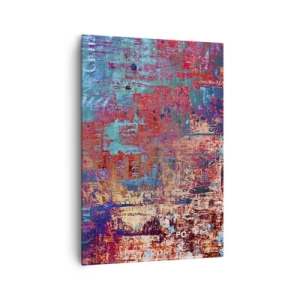 Quadro su tela - Stampe su Tela - Una composizione astratta con un mix di colori intensi. - 70x100cm - Memoria e dimenticanza - Decorazione murale moderna per soggiorno e camera da letto ARTTOR