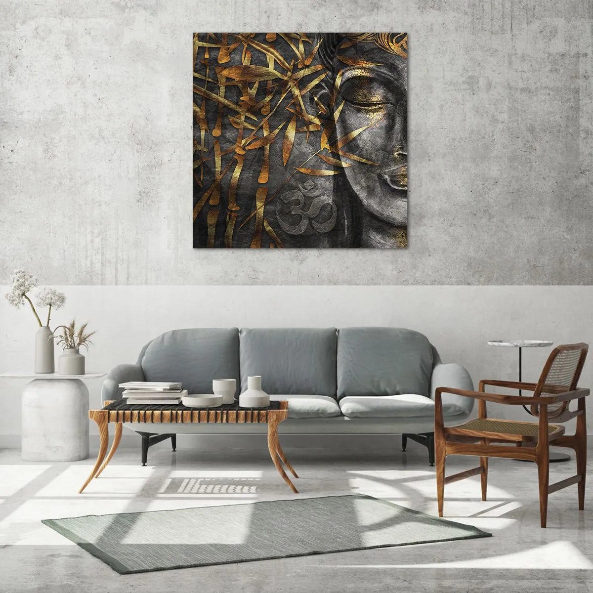 Quadro su vetro - Senti la pace - 30x30 cm