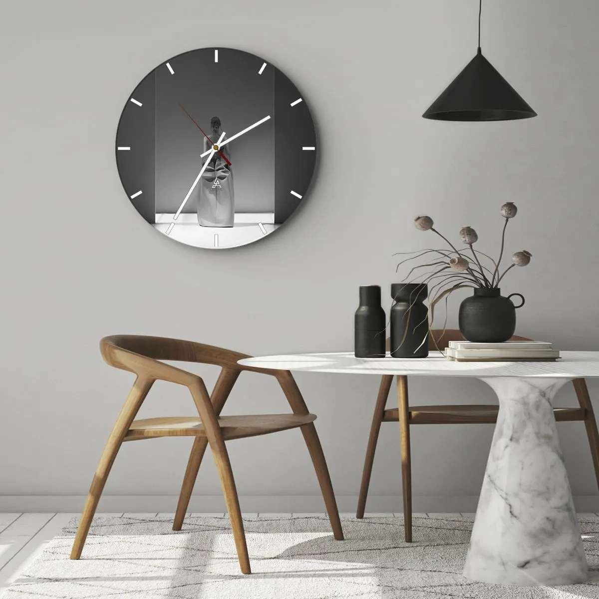 Orologio da parete - Orologio in Vetro - Semplicità raffinata - 30x30 cm