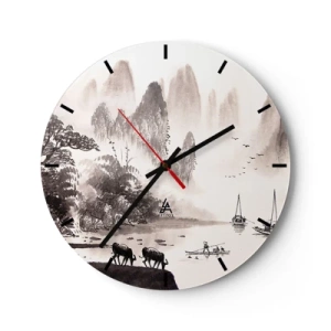 Orologio da parete - Orologio in Vetro - L'esotica quotidianità dell'Oriente - 40x40 cm