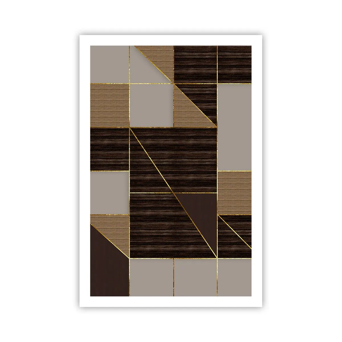 Poster - Mosaico di marrone e oro - 61x91 cm